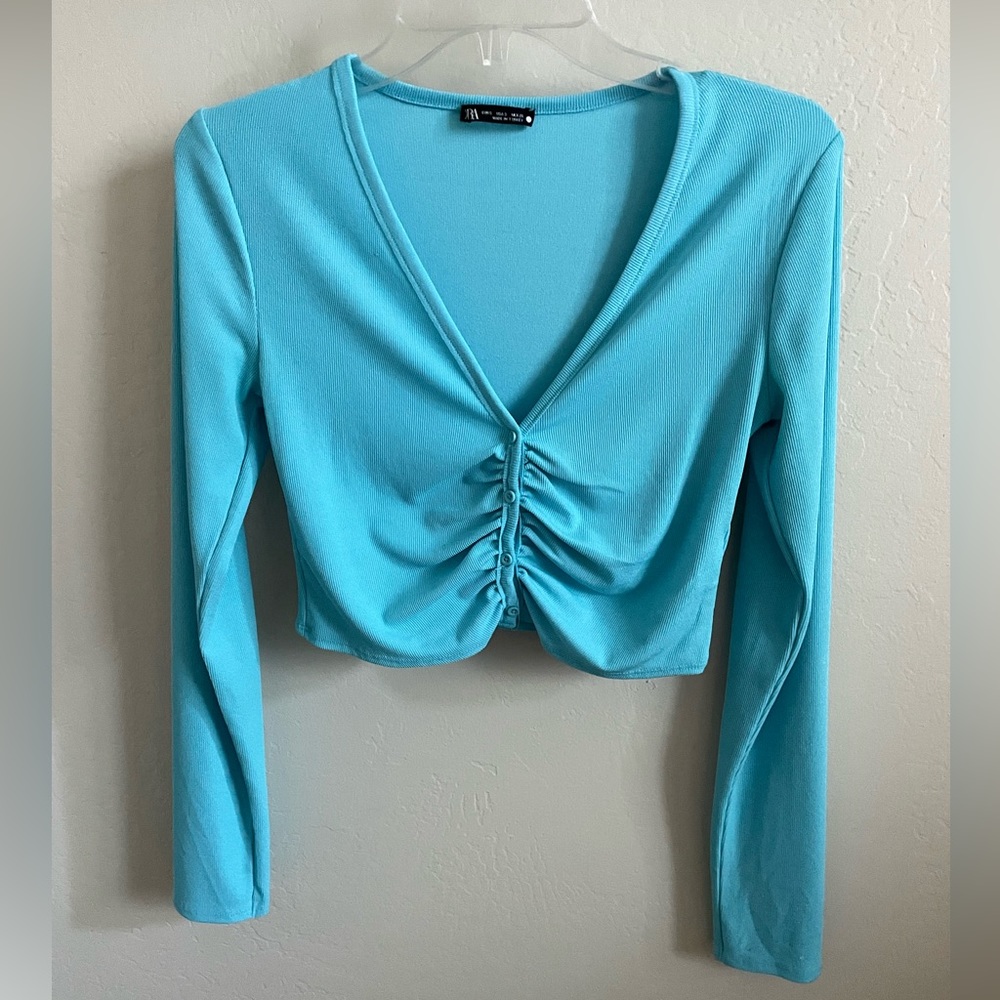 Zara long sleeve crop top